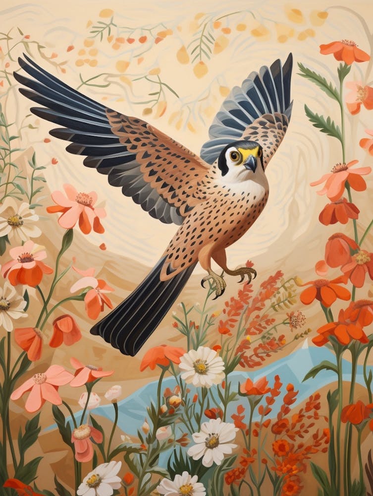 American Kestrel 4 Detailed Bird Painting