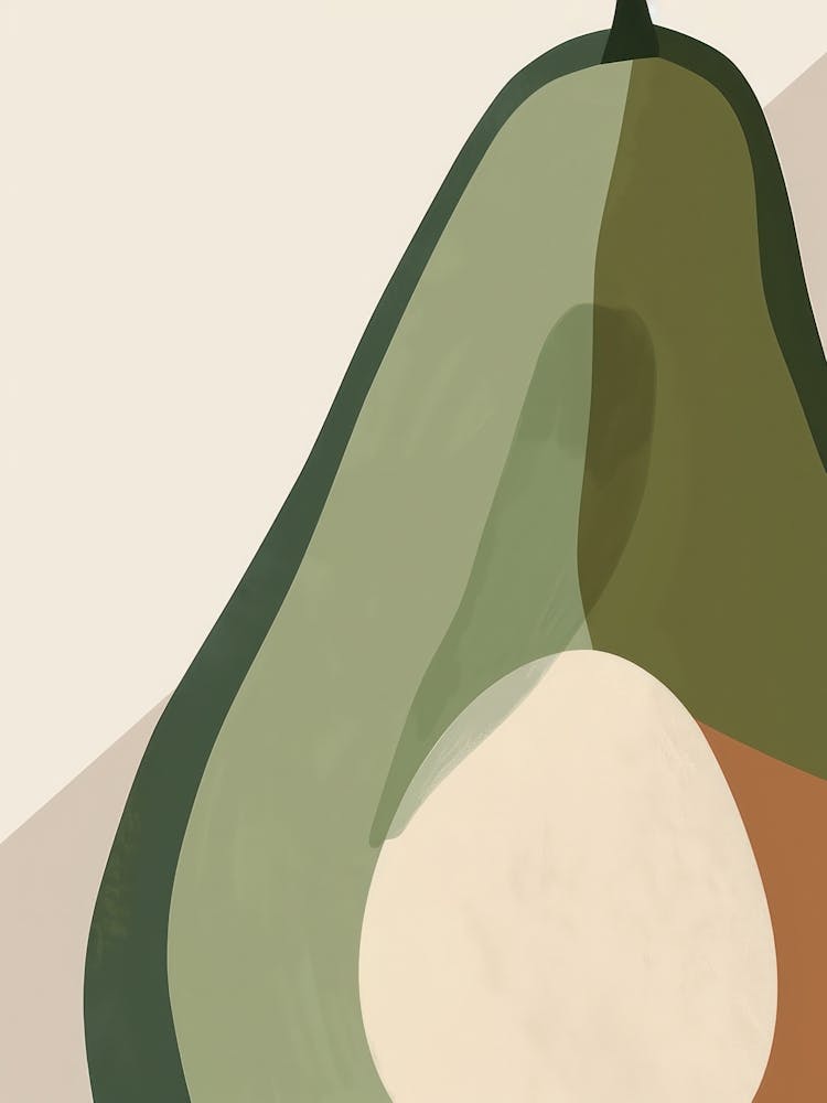 Avocado Close Up Illustration 1