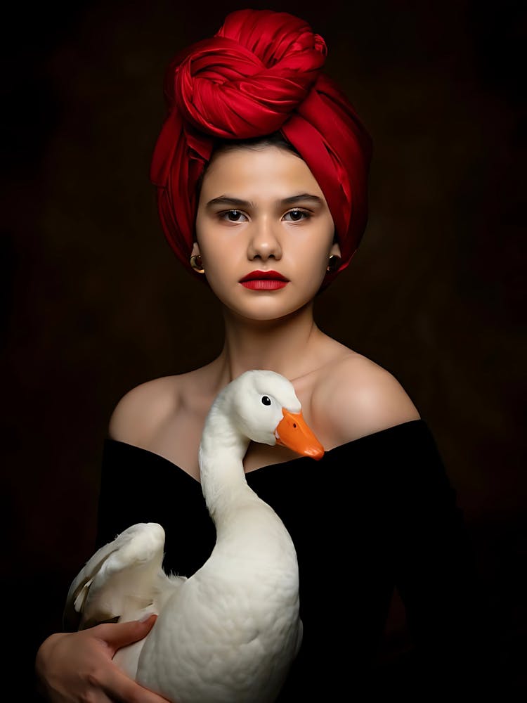 Portrait Of A Woman With A Goose