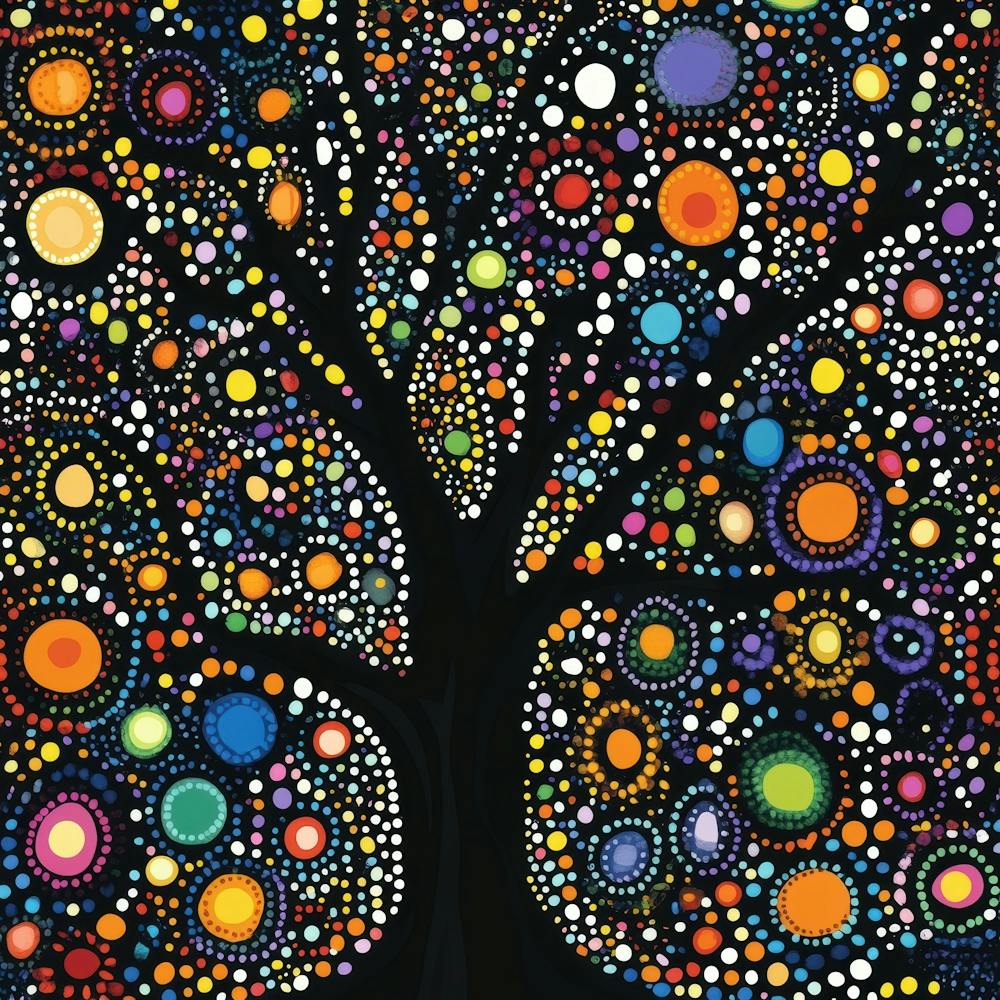 Colorful Dots and Circle of Tree 10