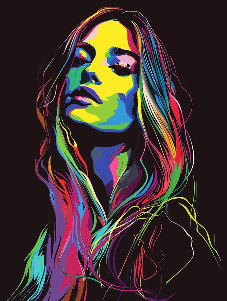 Woman With Colorful Hair