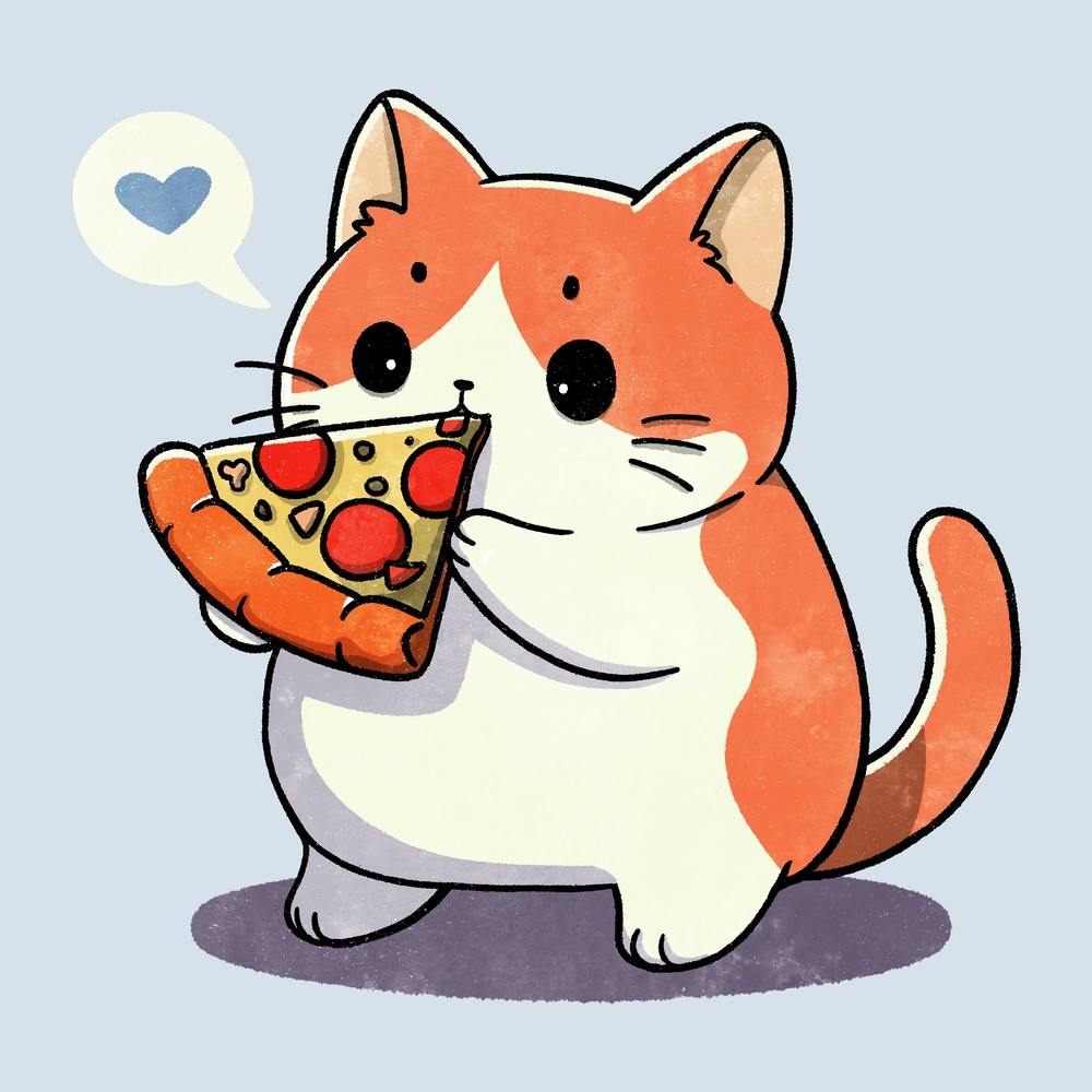 Pizza loving cat