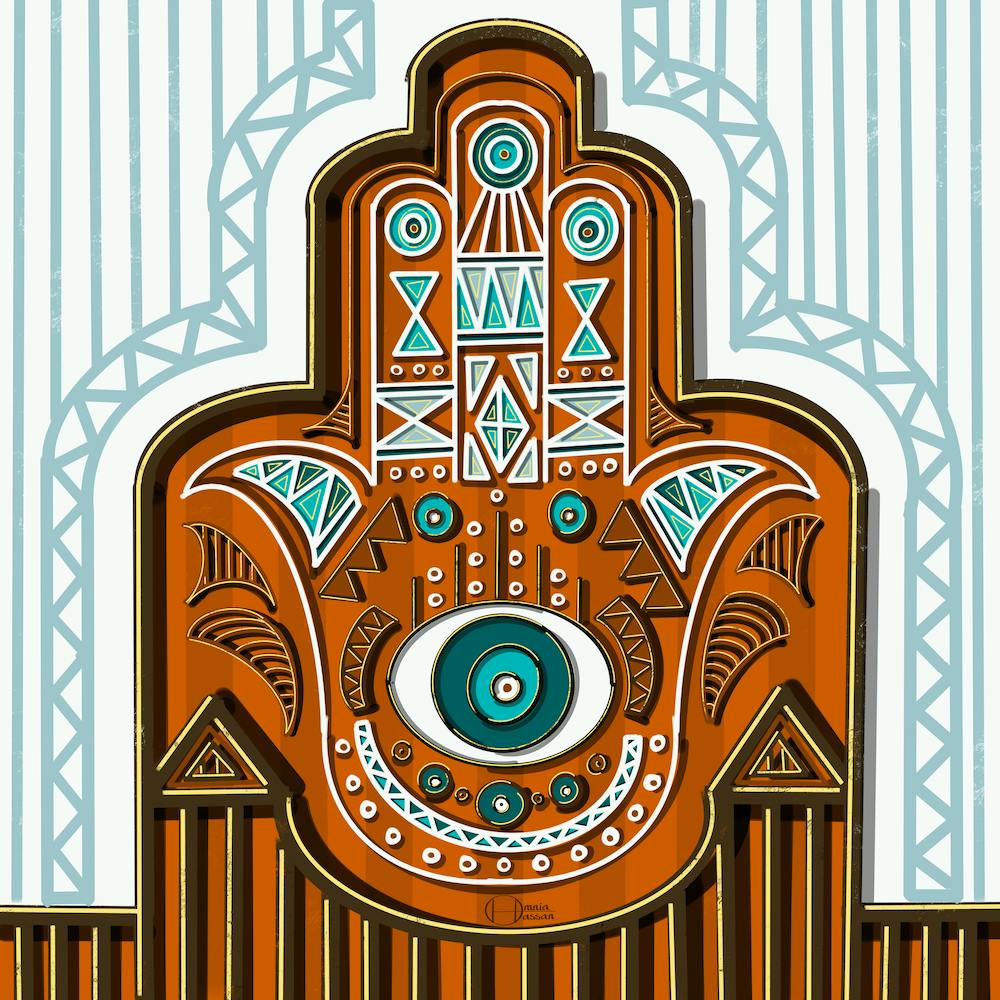 Egyptian Hamsa Hand ( Khamsa ) Hand Of Fatimah Inspired By The Egyptian Cultures