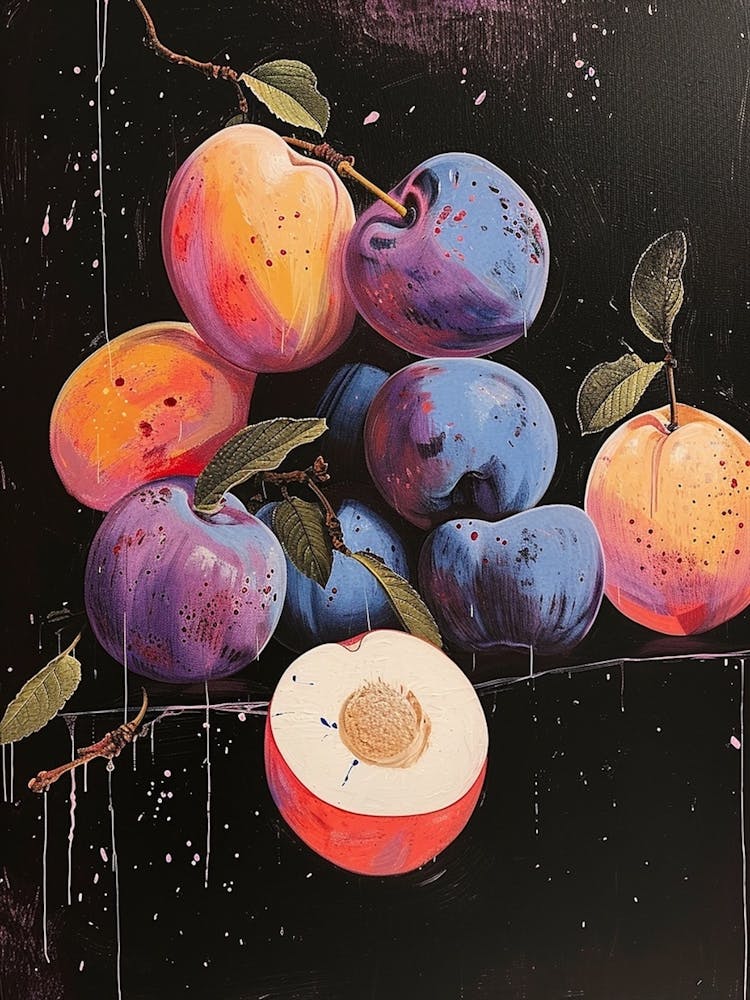 Plums & Nectarines Art Deco Inspired 2