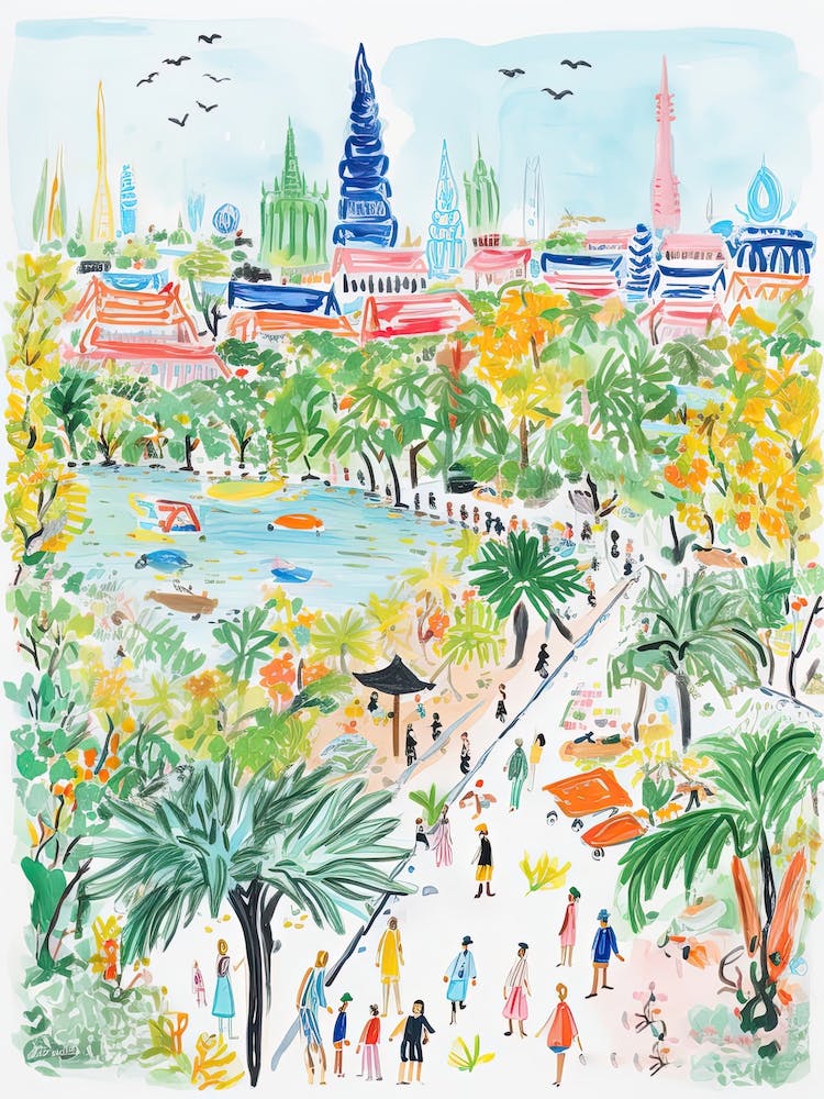 Bangkok, Dreamy Storybook Illustration 4