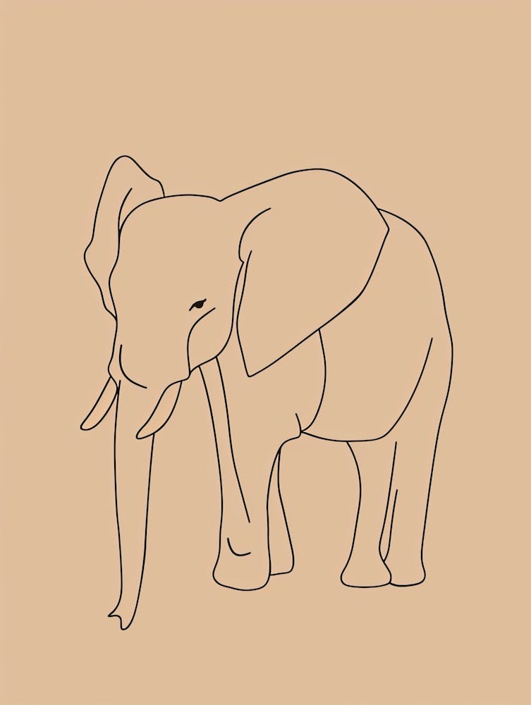 Elephant - Boho, Line Art 15