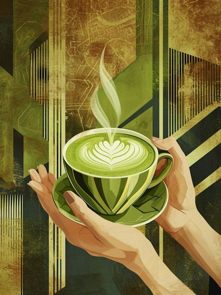Art Deco Matcha Latte 3