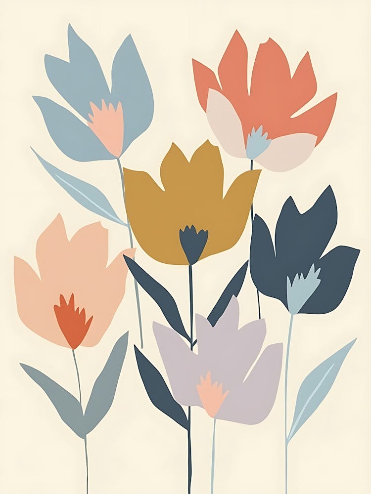 Vintage Botanical Whispers in Pastel Hues