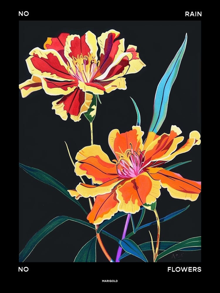 No Rain No Flowers Poster Marigold 4