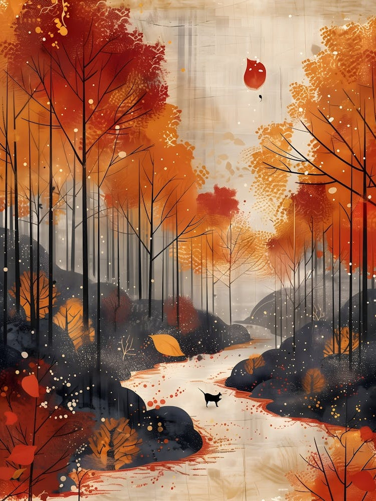Autumn Forest, Vibrant, Pop Art