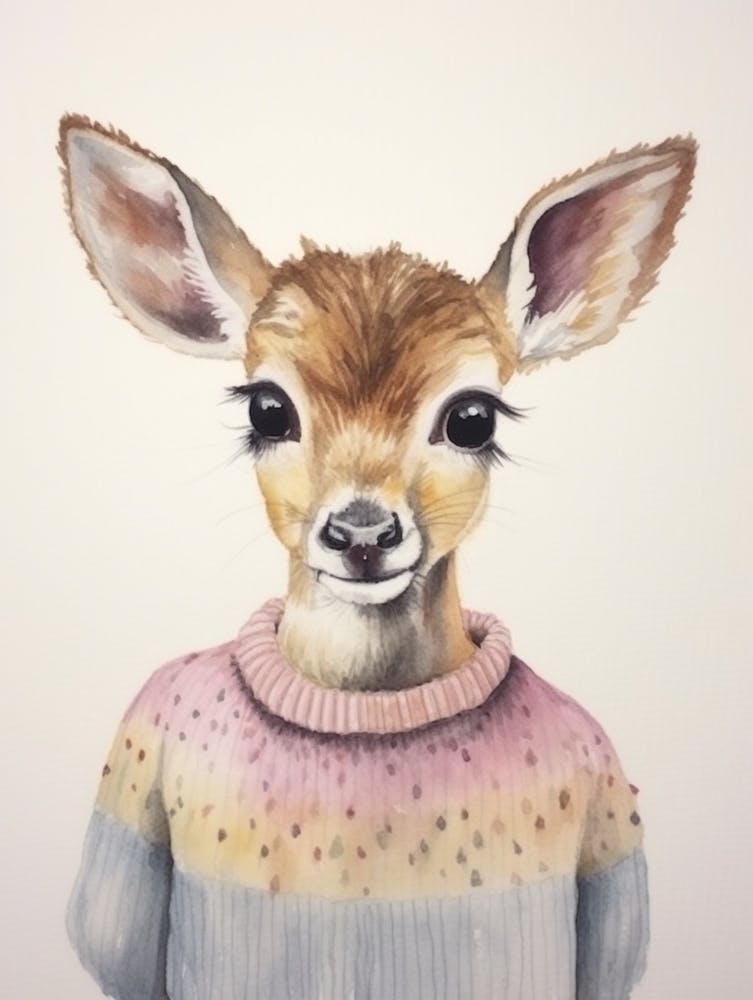 Bébé Animal Aquarelle Cerf 2