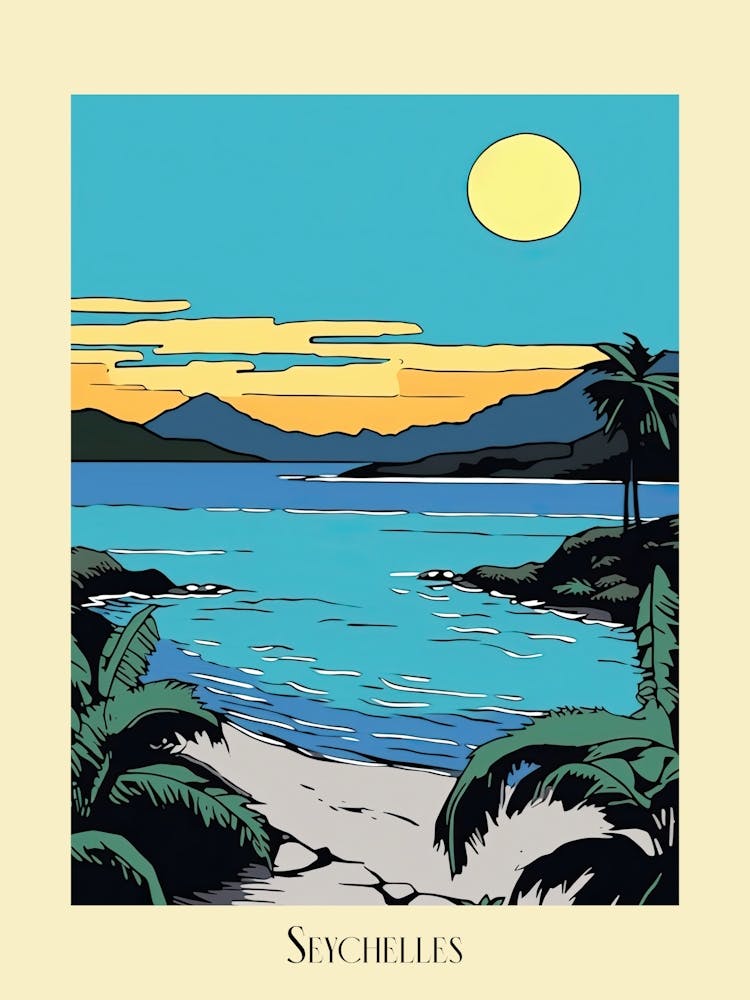 Poster von Minimalistischer Designstil von Seychellen 6