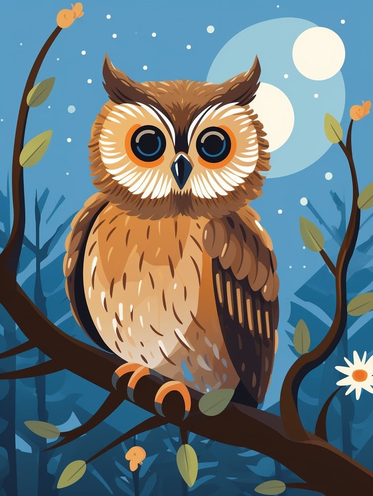 Baby Animal Illustration  Owl 1