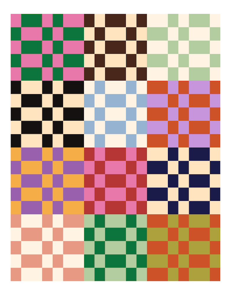 Colorful Retro Patchwork Checker