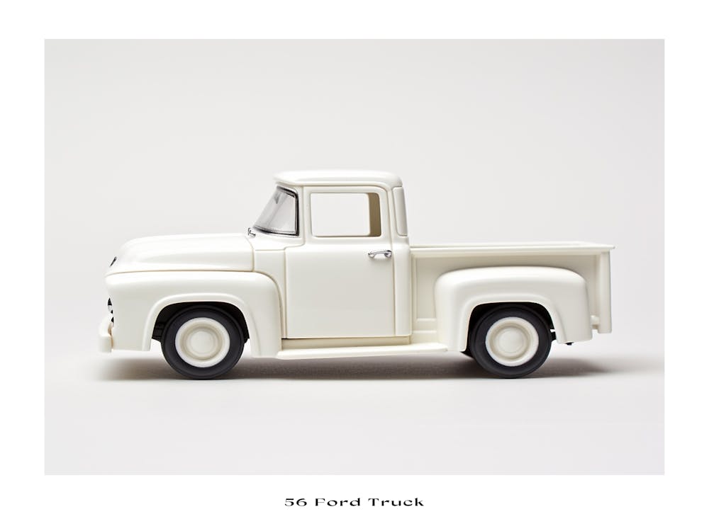Toy Car 56 Ford Truck White Poster