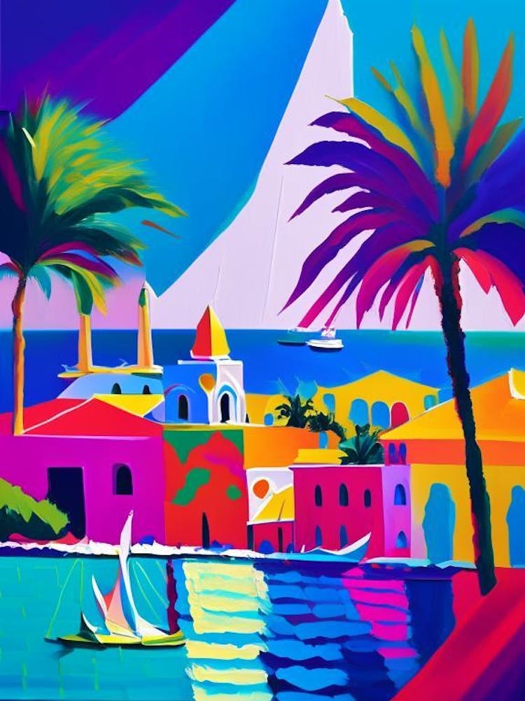 Cancun Mexico Colourful Painting Tropical Destination