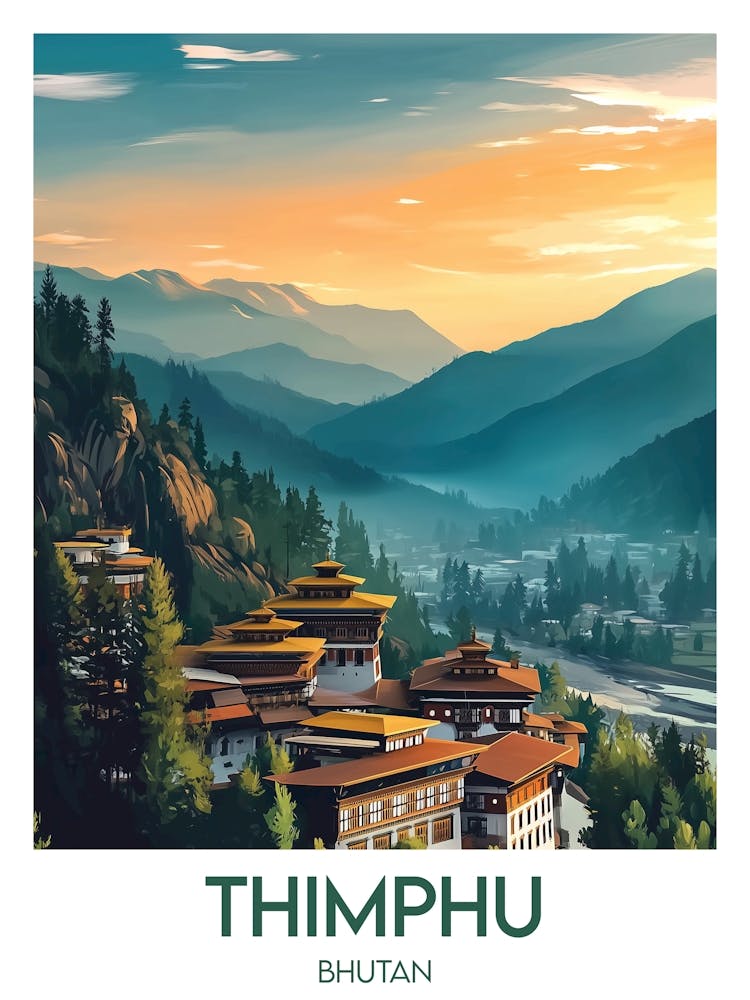 Affiche de voyage Thimphu