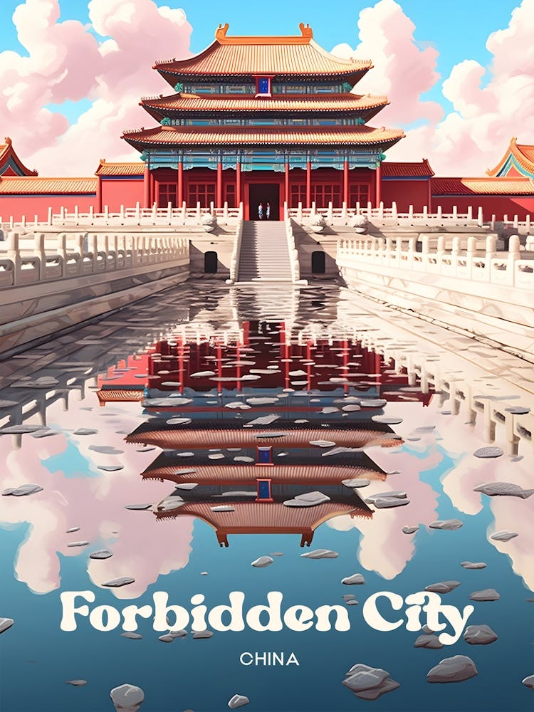 Forbidden City China History Palace Modern Travel Art