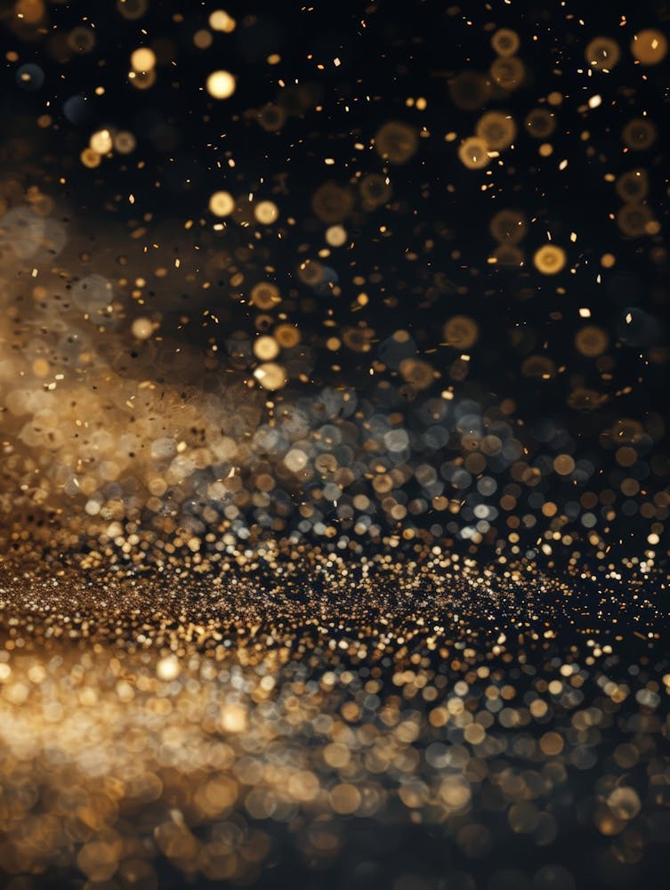 Gold Sparkles On Black Background 1
