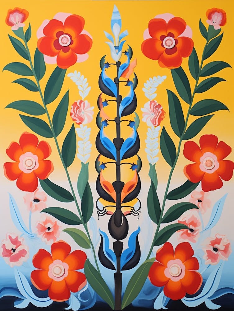 Flower Motif Painting Snapdragon 1