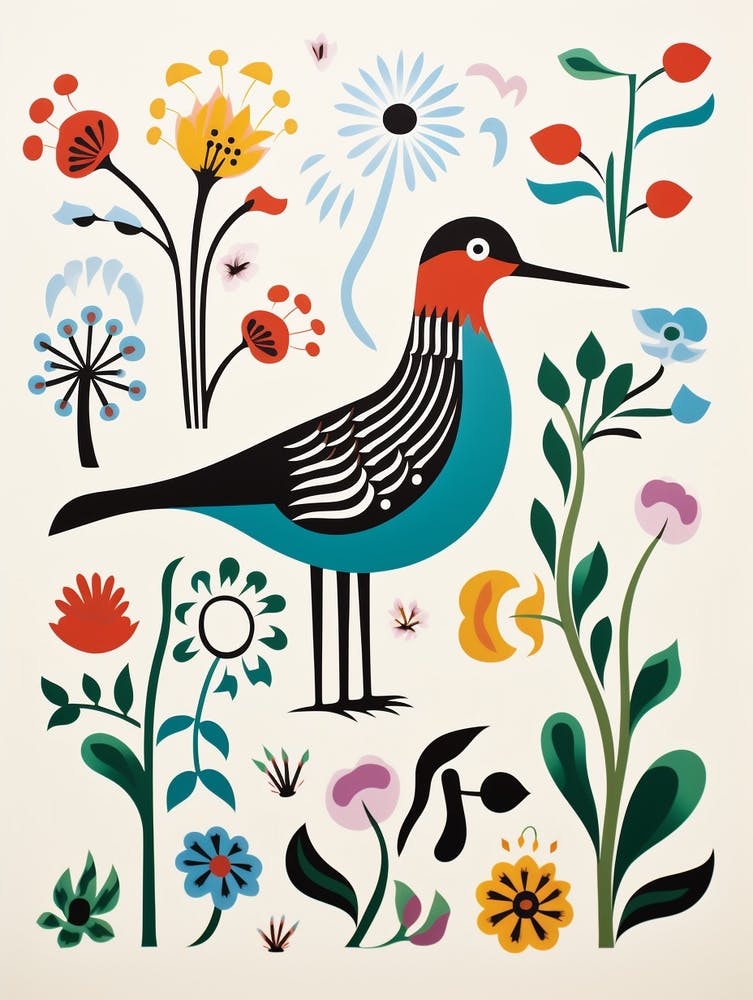 Scandinavian Bird Illustration Dunlin 2