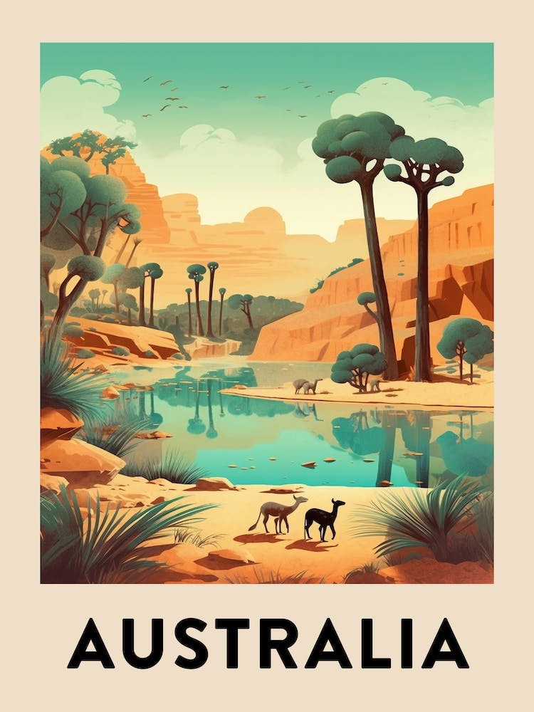 Vintage Travel Poster Australia
