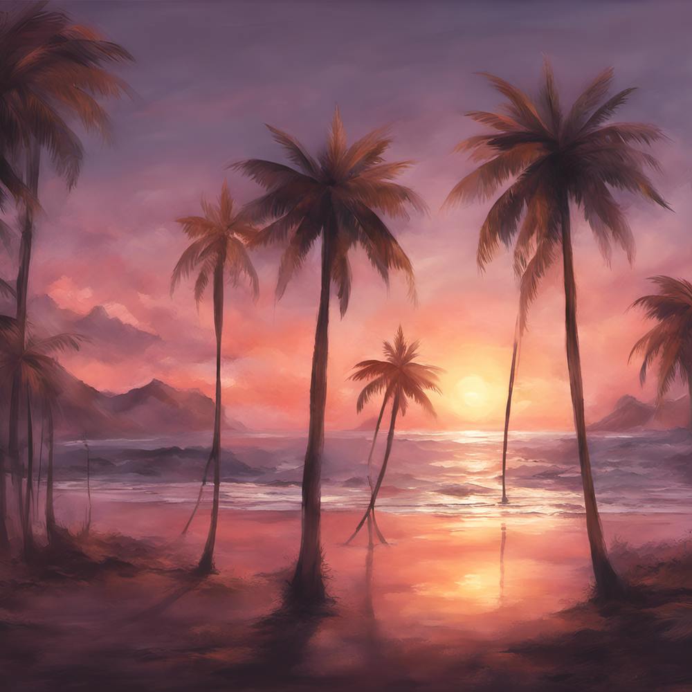 Sunset Palm Trees