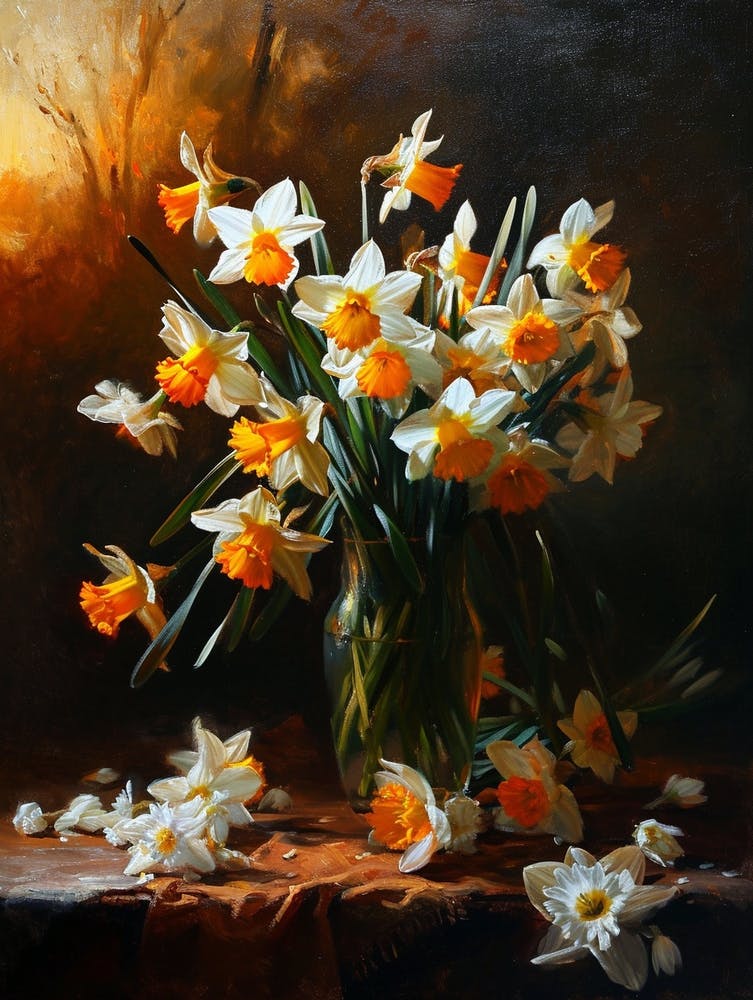 Nature morte florale baroque Narcisse 4