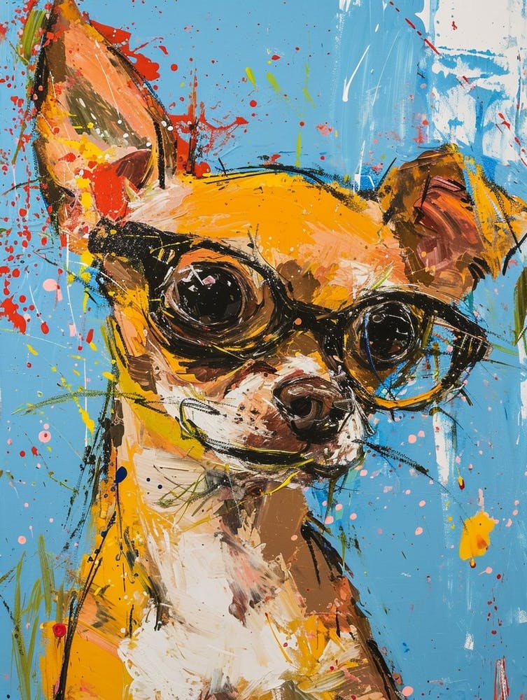 Chihuahua Acrylic Painting 11