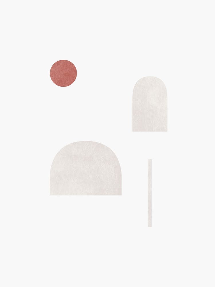 Minimal Abstract Shapes - Terracotta Sun