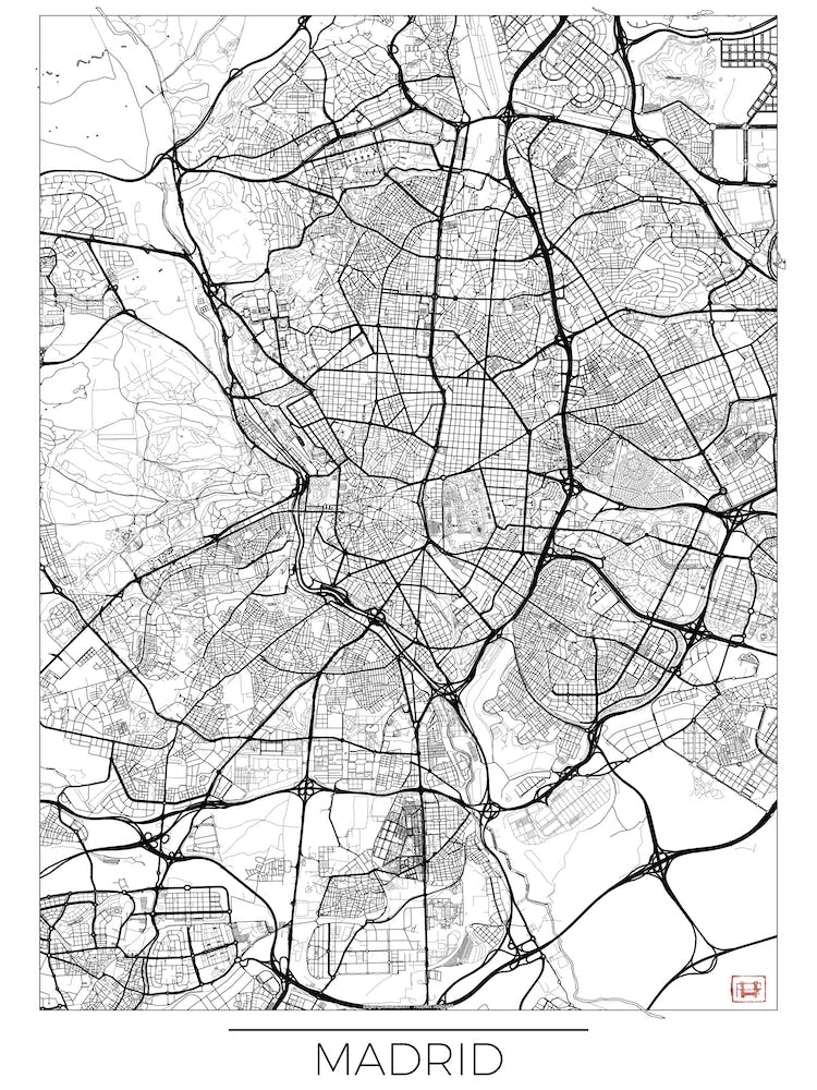 Madrid Map Minimal