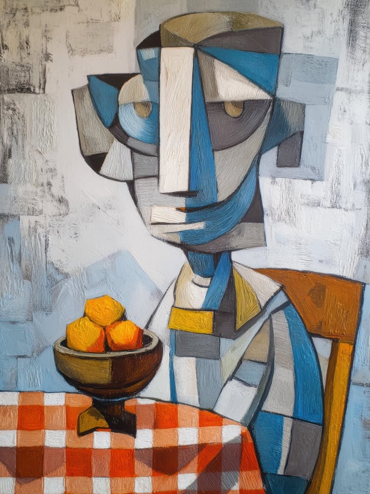 Man With A Bowl Of Oranges
