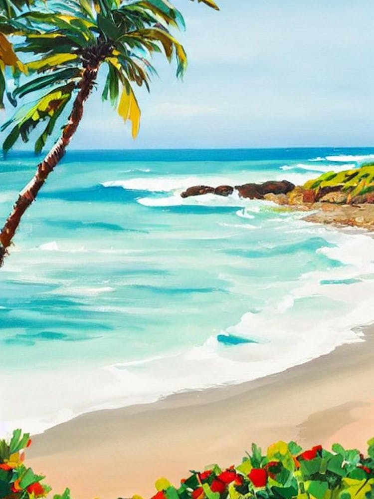 Coogee Beach, Australia Contemporary Illustration 1