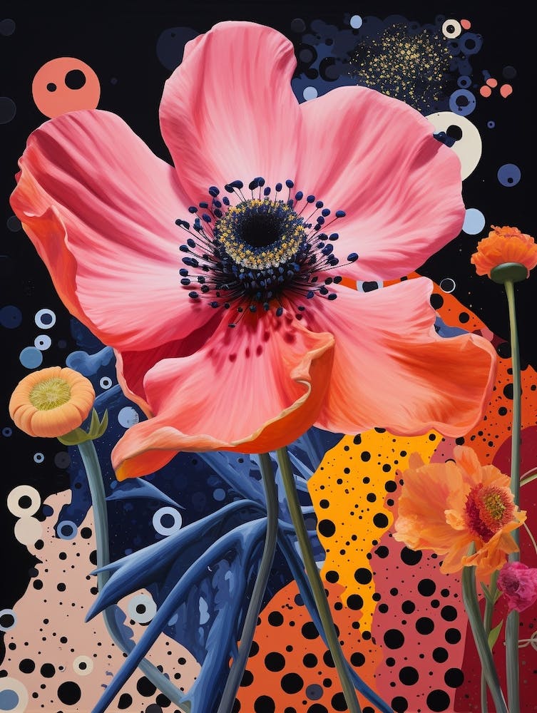 Surreal Florals Pink Flower 5 Flower Painting