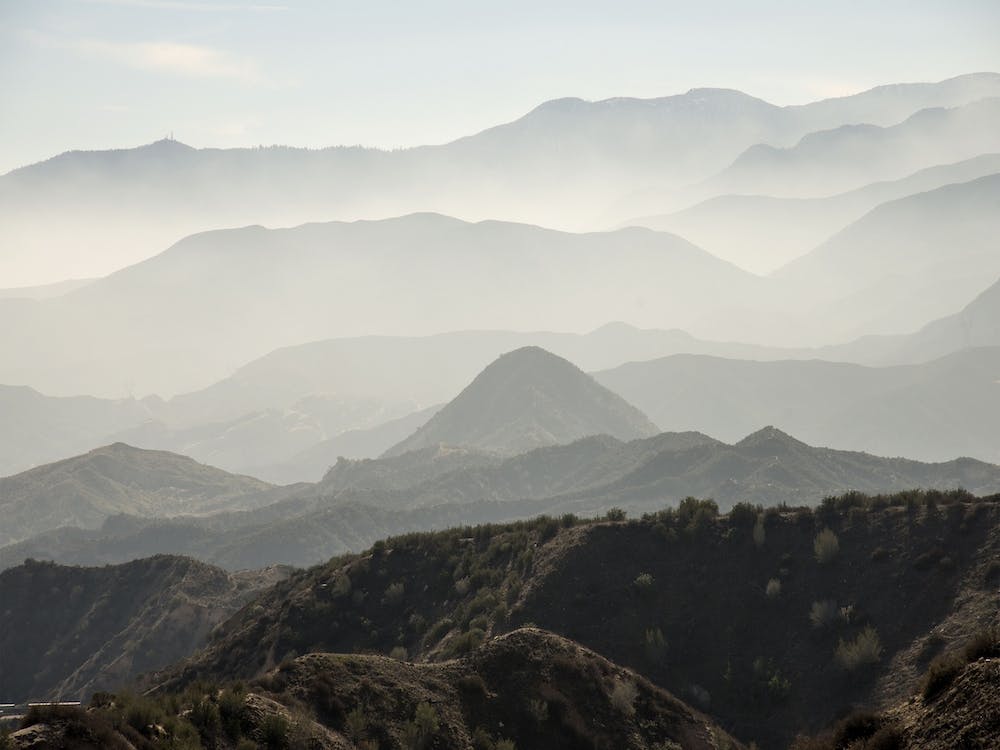 Misty Foggy Mountain Scene