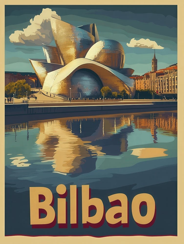 Aihrgdesign A Vintage Travel Poster Of Bilbao Featuring The I 49a0a217 E598 43f2 9961 69e2629a2a74 2