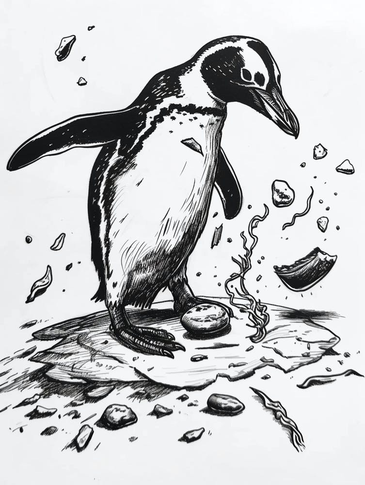 Königspinguin beim Spielen 2