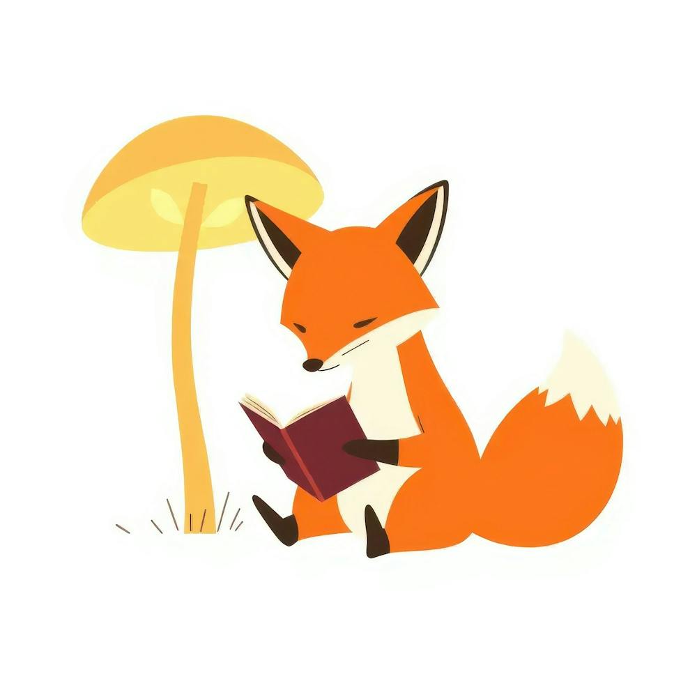 Fox Reading A Book