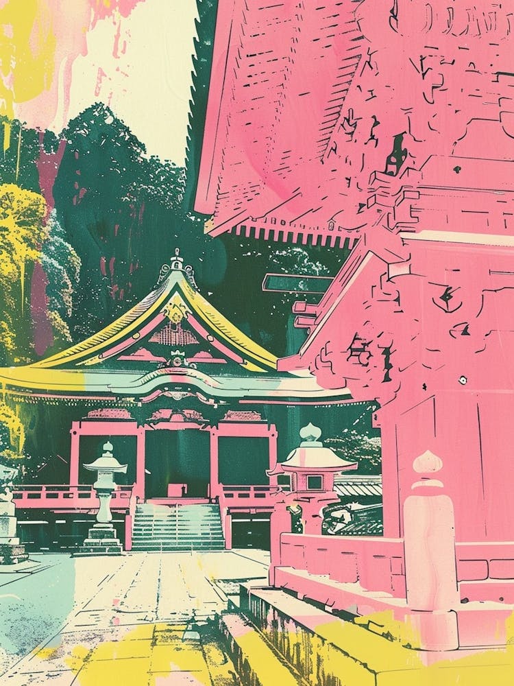 Nikko Japan Sérigraphie Duotone Rétro 4