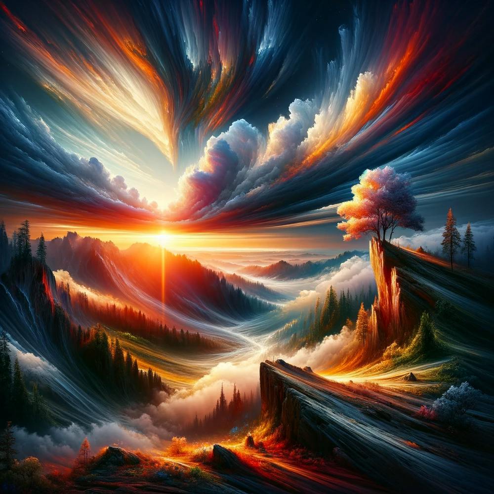 Sunset In The Mountains