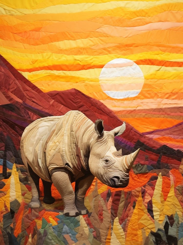 Rhino With The Sun Patchwork 3