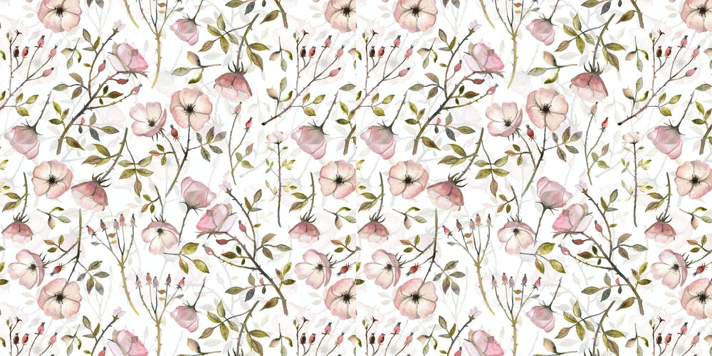 Watercolor Dog Roses