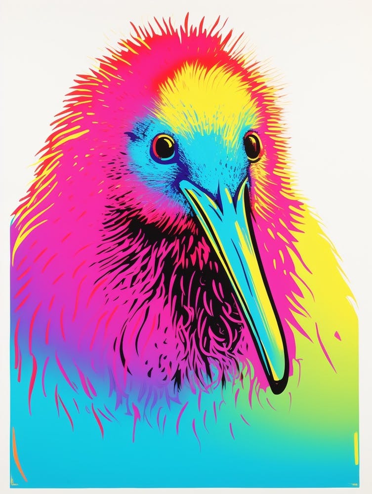 Andy Warhol Style Bird Kiwi 5