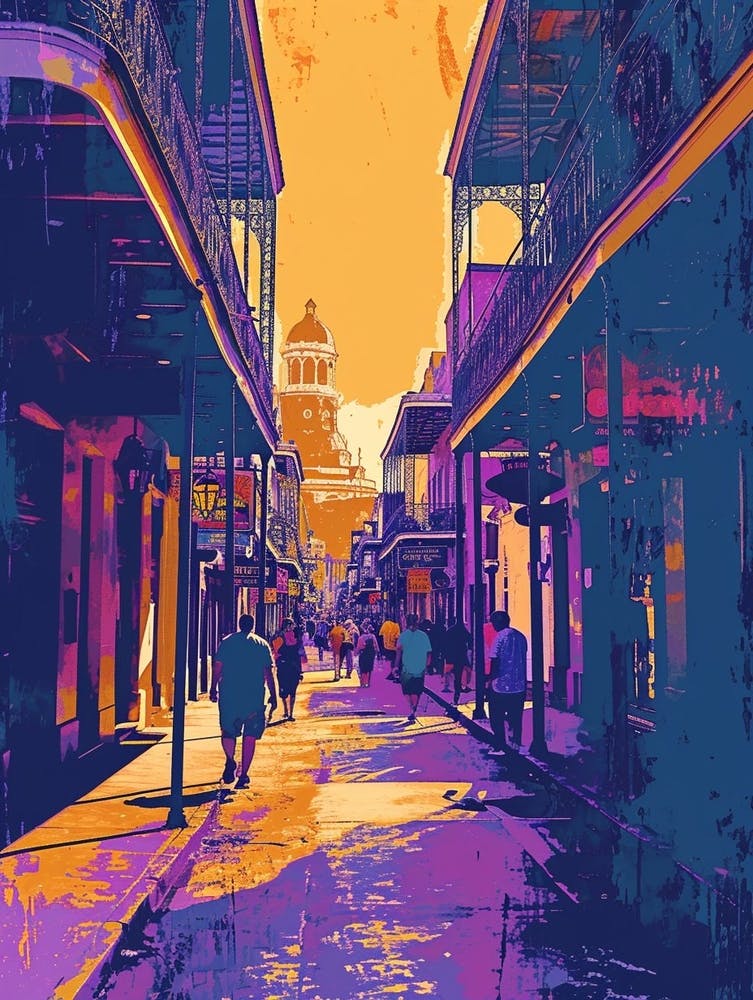 Bourbon Street Retro Pop Art Illustration (3)