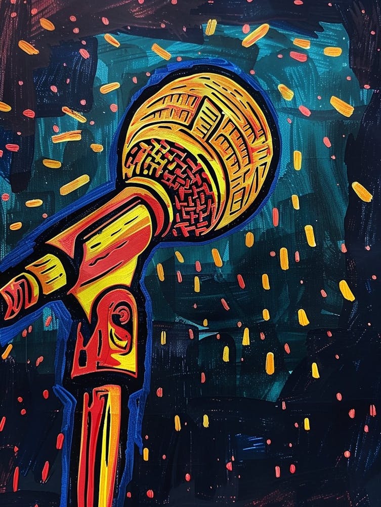 Comedy Club Austin Texas Colourful Blockprint 1