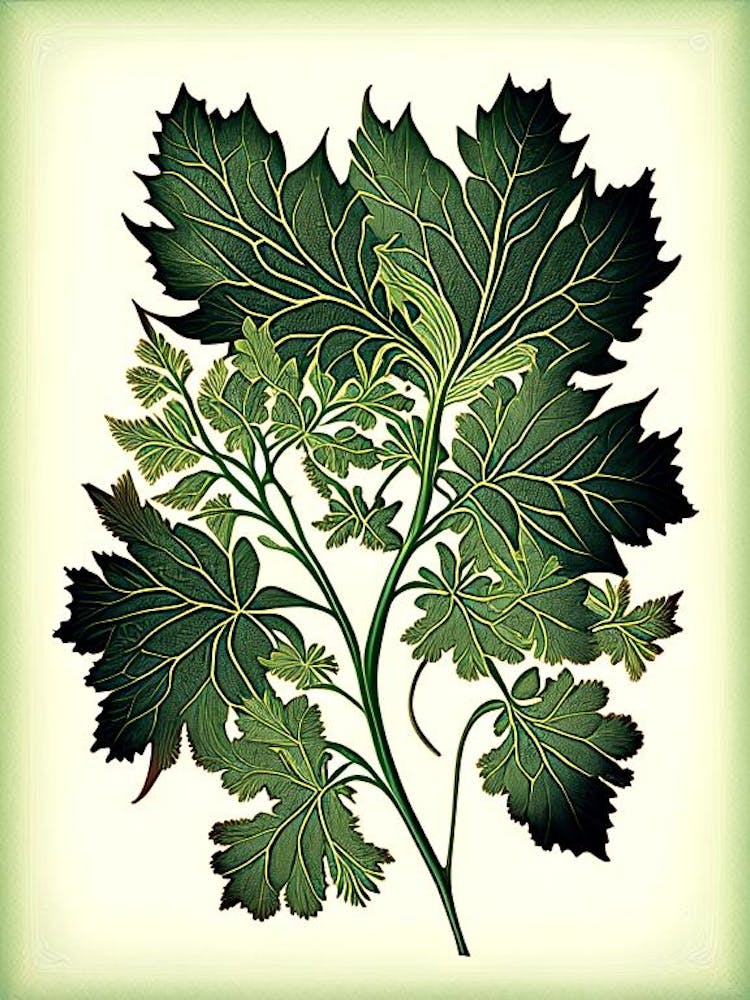Lovage Leaf Vintage Botanical 3