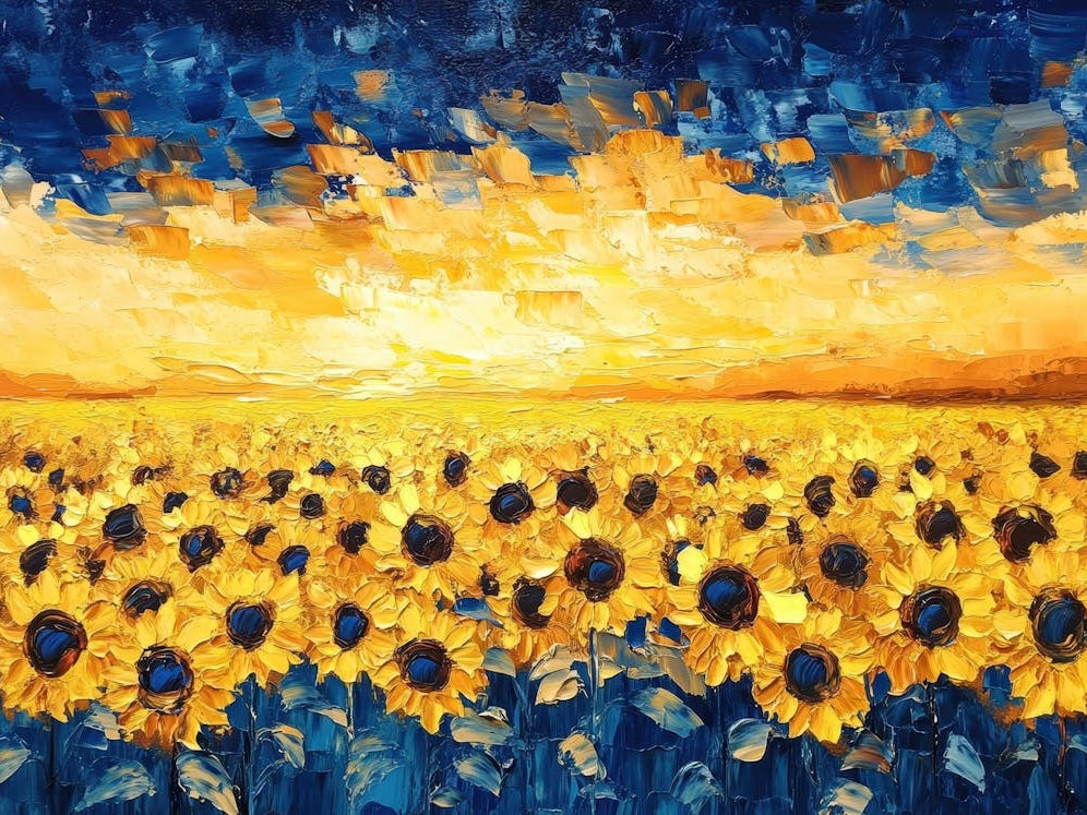 Sunflowers At Sunset 1