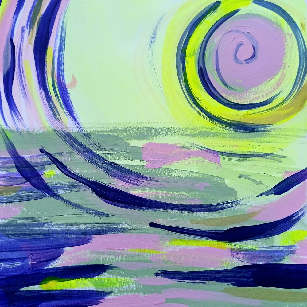 'Swirl' Neon Sunset Painting