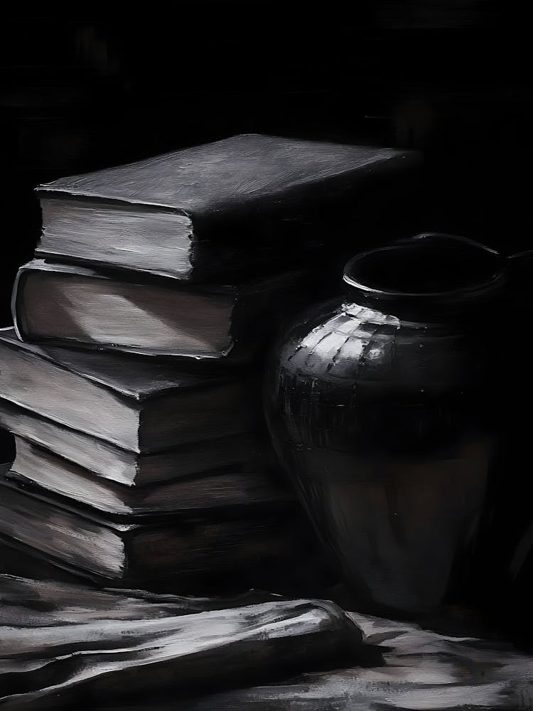 Dark Gothic Stack Of Books