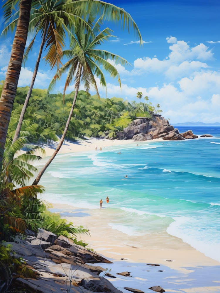 A Painting Of Anse Lazio, Praslin Seychelles 4